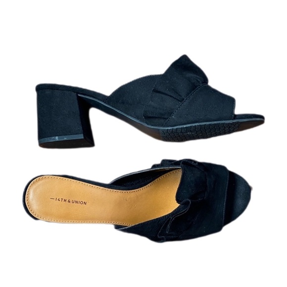 14th & Union Shoes - 14th & Union Black Suede Mules